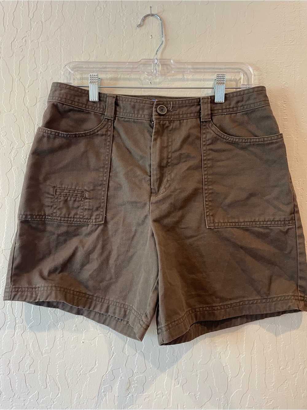 Dockers Women Brown Utility Shorts Size 6 Favorite Fit 100% Cotton Y2K
